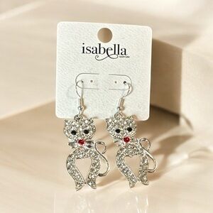 Isabella New York Cat Dangle Earrings – Silver-Tone